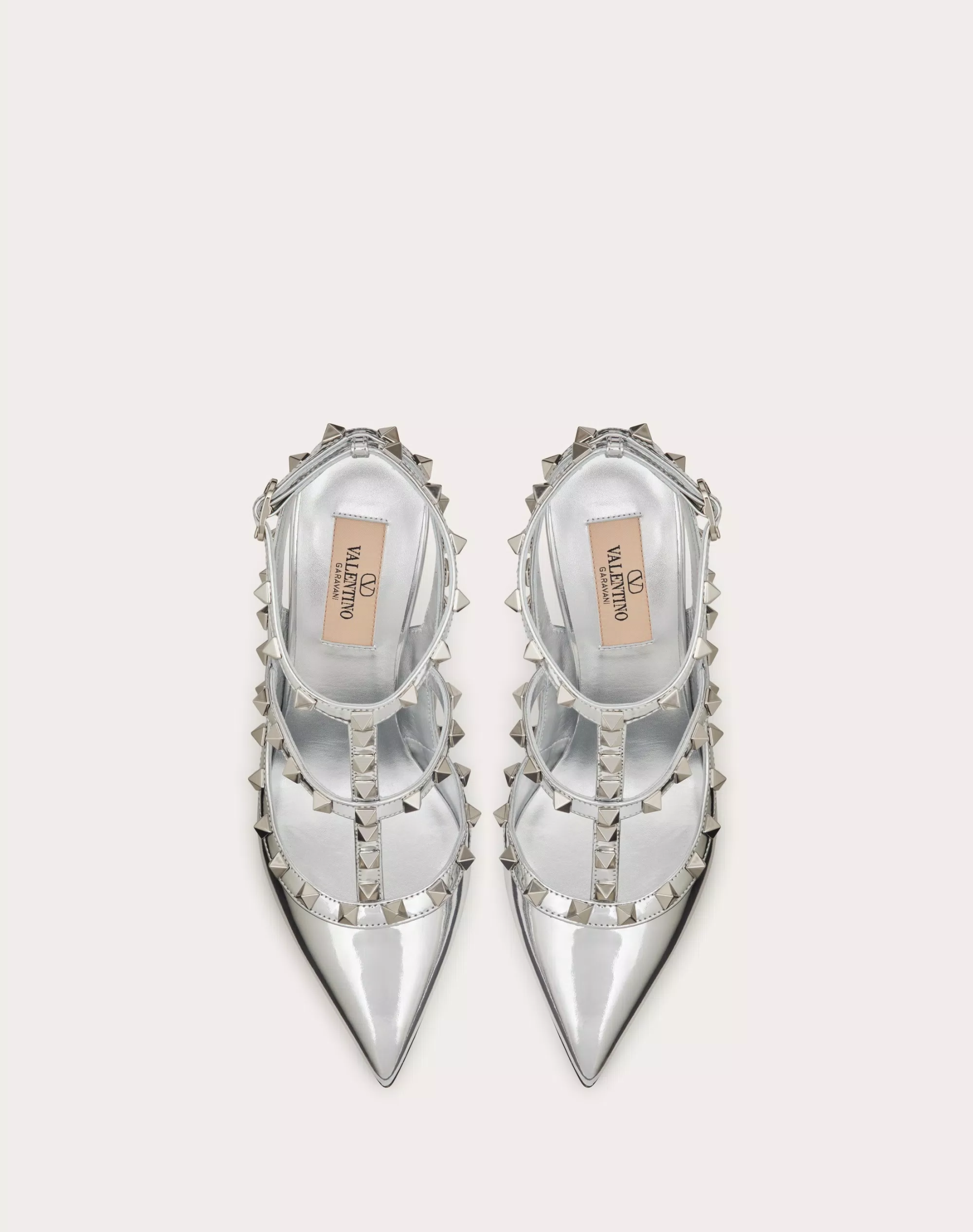 ROCKSTUD MIRROR-EFFECT PUMP WITH MATCHING STRAPS AND STUDS 100MM